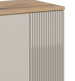 Garderobe Sitzbank Skid in Kaschmir Sand und Evoke Eiche Garderobenbank 80 cm