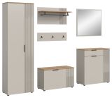 Garderobe Set 6-teilig Skid in Kaschmir Sand und Evoke Eiche 250 x 190 cm