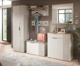 Garderobe Set 4-teilig Skid in Kaschmir Sand und Evoke Eiche 155 x 190 cm