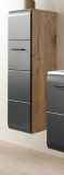 Badezimmer Kommode Cover in schwarz matt und Nox Eiche Badkommode h�ngend / stehend 30 x 106 cm