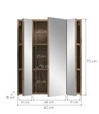 Badezimmer Spiegelschrank Cover in Nox Eiche Badschrank 3-t�rig 60 x 70 cm