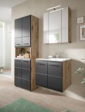 Badezimmer Spiegelschrank Cover in Nox Eiche Badschrank 3-t�rig 60 x 70 cm