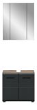 Badm�bel Set 2-teilig Cover in schwarz matt und Nox Eiche Badkombination 60 x 185 cm