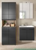 Badm�bel Set 3-teilig Cover in schwarz matt und Nox Eiche 135 x 185 cm, inkl. Waschbecken