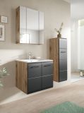 Badm�bel Set 3-teilig Cover in schwarz matt und Nox Eiche Badkombination 105 x 185 cm
