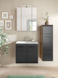 Badm�bel Set 3-teilig Cover in schwarz matt und Nox Eiche Badkombination 105 x 185 cm