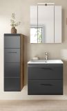 Badm�bel Set 3-teilig Cover in schwarz matt und Nox Eiche Badkombination 105 x 185 cm