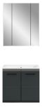 Badm�bel Set 2-teilig Cover in schwarz matt und Nox Eiche Badkombination 60 x 185 cm