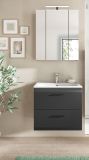 Badm�bel Set 2-teilig Cover in schwarz matt und Nox Eiche Badkombination 60 x 185 cm