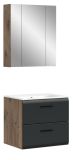 Badm�bel Set 2-teilig Cover in schwarz matt und Nox Eiche Badkombination 60 x 185 cm