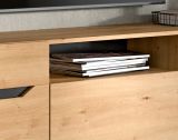 Wohnwand 4-teilig Aversa in Artisan Eiche und grau Set mit 2x Vitrine h�ngend / stehend