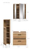 Badm�bel Set 3-teilig Cover in Artisan Eiche Badkombination 105 x 185 cm