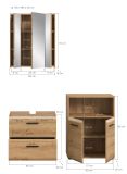 Badm�bel Set 3-teilig Cover in Artisan Eiche Badkombination 135 x 185 cm