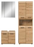 Badm�bel Set 3-teilig Cover in Artisan Eiche 135 x 185 cm, mit 4-t�rigem Hochschrank