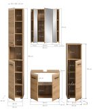 Badm�bel Set 4-teilig Cover in Artisan Eiche Badkombination 150 x 185 cm