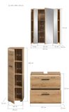 Badm�bel Set 3-teilig Cover in Artisan Eiche Badkombination 105 x 185 cm