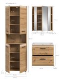 Badm�bel Set 3-teilig Cover in Artisan Eiche Badkombination 135 x 185 cm
