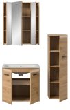 Badm�bel Set 3-teilig Cover in Artisan Eiche inklusive Keramik Waschbecken, 105 x 185 cm