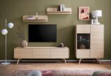 TV-Lowboard Elverum in Eiche natur TV Unterteil skandinavisch 180 x 53 cm, mit Push-to-Open