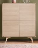 Highboard Elverum in Eiche natur Schrank skandinavisch 108 x 130 cm, mit Push-to-Open