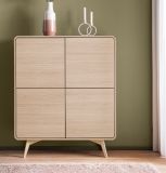 Highboard Elverum in Eiche natur Schrank skandinavisch 108 x 130 cm, mit Push-to-Open