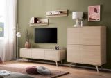Highboard Elverum in Eiche natur Schrank skandinavisch 108 x 130 cm, mit Push-to-Open