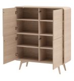 Highboard Elverum in Eiche natur Schrank skandinavisch 108 x 130 cm, mit Push-to-Open