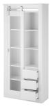 Vitrine Miami in wei� Hochglanz Vitrinenschrank 93 x 201 cm, Soft-Close