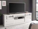 TV-Lowboard Miami in wei� Hochglanz TV Unterteil in Komforth�he 201 x 66 cm, Soft-Close