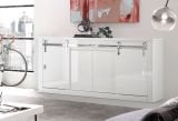 Sideboard Miami in wei� Hochglanz Kommode 201 x 92 cm, Soft-Close