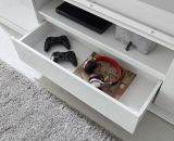 Wohnwand Miami in wei� Hochglanz Wohnkombination 2-teilig 349 x 153 cm, Soft-Close