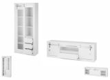 Wohnwand Miami in wei� Hochglanz Wohnkombination 2-teilig 309 x 201 cm, Soft-Close