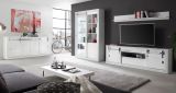 Wohnwand Miami in wei� Hochglanz Wohnkombination 2-teilig 349 x 201 cm, Soft-Close