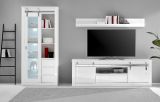 Wohnwand Miami in wei� Hochglanz Wohnkombination 3-teilig 309 x 201 cm, Soft-Close