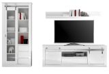 Wohnwand Miami in wei� Hochglanz Wohnkombination 3-teilig 309 x 201 cm, Soft-Close