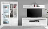 Wohnwand Miami in wei� Hochglanz Wohnkombination 3-teilig 349 x 201 cm, Soft-Close