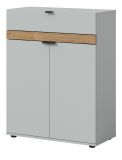 Schuhschrank Janko in grau und Evoke Eiche Flur Kommode 75 x 98 cm, Soft-Close