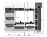 Waschmaschinenschrank Flexy in wei� Set 4-teilig 242 x 196 cm