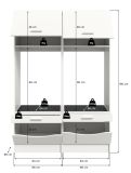 Waschmaschinenschrank Flexy in wei� Set 2-teilig 132 x 195 cm