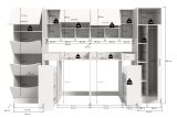 Waschmaschinenschrank Flexy in wei� Set 8-teilig 300 x 196 cm
