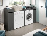 Waschmaschinenumbau Set Flexy in grau 4-teilig 2 x �berbauschrank und 2 x Anstellregal