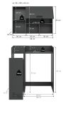 Waschmaschinenschrank Flexy in grau Set 3-teilig 95 x 195 cm