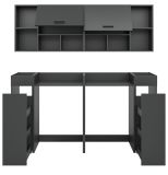 Waschmaschinenschrank Flexy in grau Set 6-teilig 190 x 195 cm
