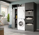 Waschmaschinenschrank Flexy in grau Set 3-teilig 176 x 196 cm