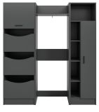 Waschmaschinenschrank Flexy in grau Set 3-teilig 176 x 196 cm