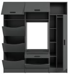 Waschmaschinenschrank Flexy in grau Set 3-teilig 176 x 196 cm