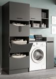 Waschmaschinenschrank Flexy in grau Set 4-teilig 155 x 196 cm