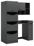Waschmaschinenschrank Flexy in grau Set 4-teilig 155 x 196 cm