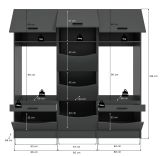 Waschmaschinenschrank Flexy in grau Set 3-teilig 192 x 196 cm
