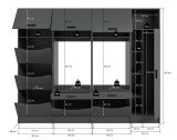 Waschmaschinenschrank Flexy in grau Set 4-teilig 242 x 196 cm